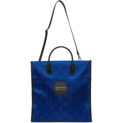 Gucci Off The Grid Gg-jacquard Canvas Tote Bag In Blue Gg Econyl®