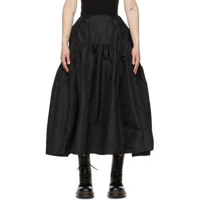 Cecilie Bahnsen Lilly Gathered Shell Midi Skirt In Black