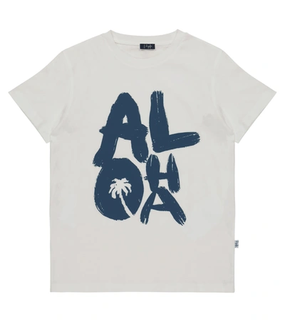 Il Gufo Kids' Aloha-print Cotton T-shirt In White