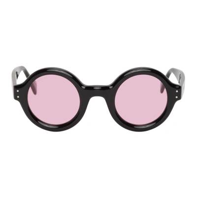 Gucci Pink Round Mens Sunglasses Gg0871s-002 46 In 002 Black
