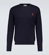 Ami Alexandre Mattiussi Ami De Coeur Cotton Sweatshirt In Blue