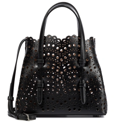 Alaïa Le Mina 20 Vienne Wave Leather Tote Bag In Noir