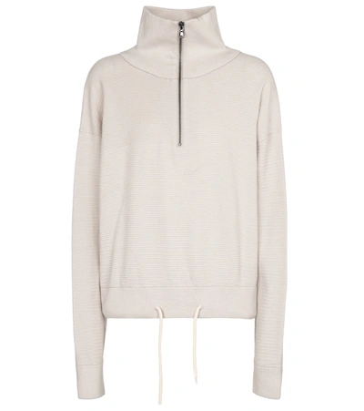 Varley Buckingham Cotton Knit Sweatshirt In Silver