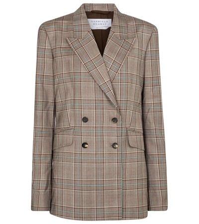 Gabriela Hearst Angela Checked Virgin Wool Blazer In Brown