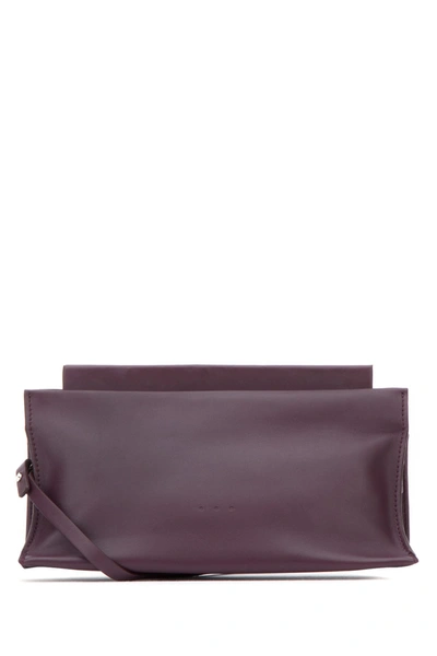 Aesther Ekme Plum Nappa Leather Slope Clutch Nd  Donna Tu
