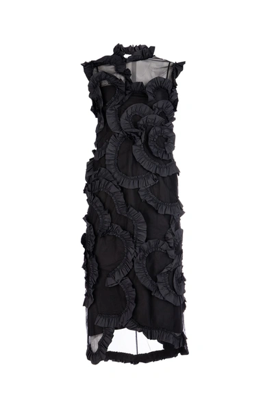 Moncler Genius 4 Simone Rocha Ruffled Shell-trimmed Tulle Dress In Black