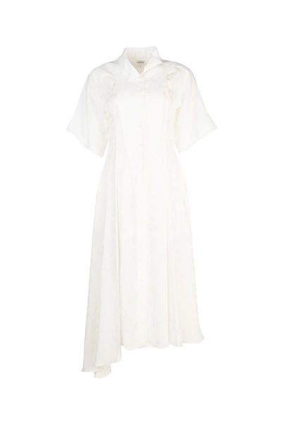 Loewe White Jacquard Fabric Shirt Dress Nd  Donna 36