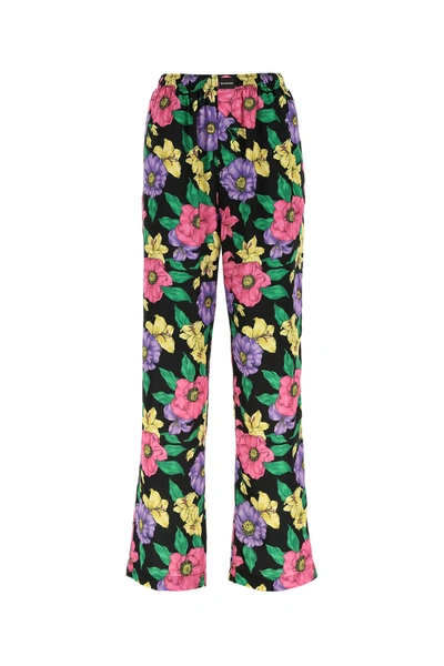 Balenciaga Lush Floral Print Track Pants In Multicolor
