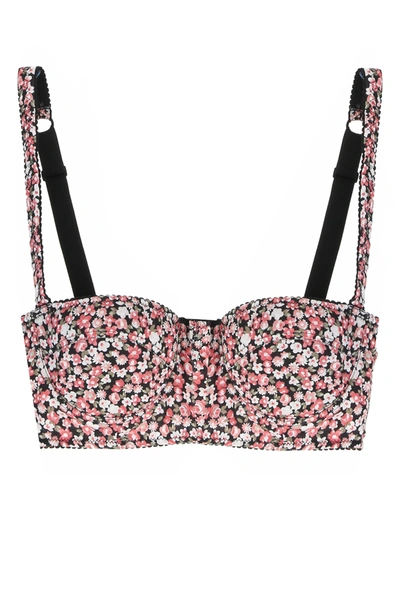 Wandering Floral Print Bra In Black