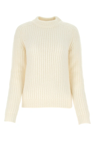 Saint Laurent Ivory Wool Blend Sweater  White  Donna M