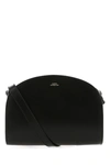 Apc A.p.c. Women Black Leather Mini Demi Lune Shoulder Bag