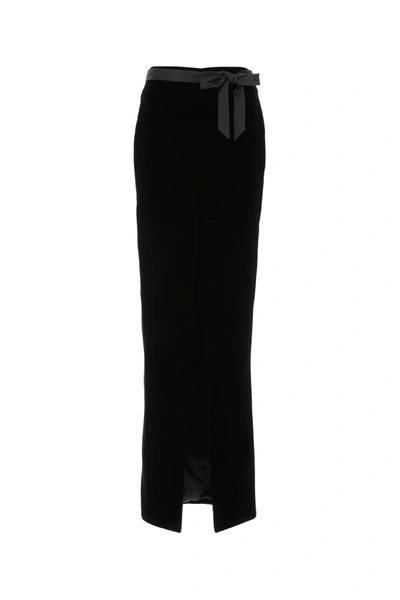 Saint Laurent Black Velvet Skirt Nd  Donna 38f
