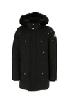 Moose Knuckles Stag Lake Fox Fur-trim Down Parka In Black/black Shearling