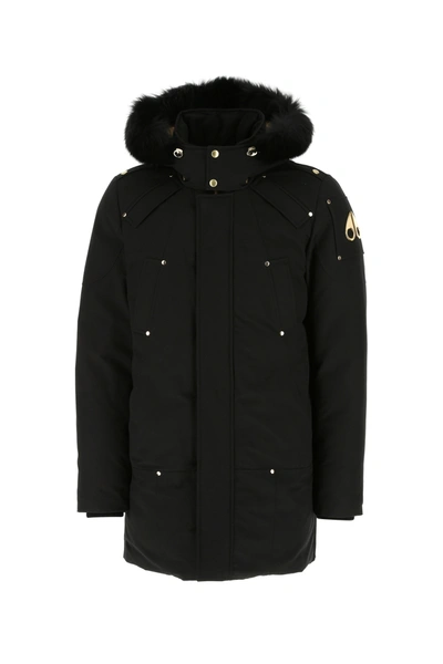 Moose Knuckles Stag Lake Fox Fur-trim Down Parka In Blk Wblk