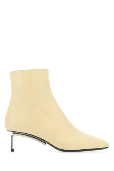 Off-white Cream Nappa Leather Ankle Boots Nd Off White Donna 38 In Neutrals