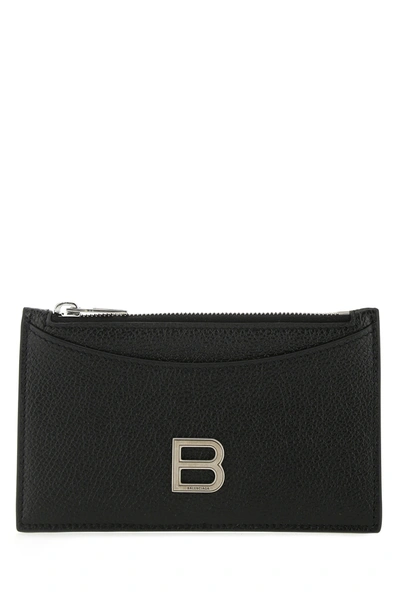Balenciaga Black Leather Card Holder Nd  Donna Tu