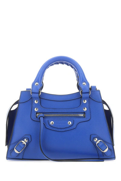 Balenciaga Blue Leather Mini Neo Classic City Handbag Nd  Donna Tu