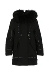 ERMANNO SCERVINO BLACK COTTON BLEND PADDED JACKET BLACK ERMANNO SCERVINO DONNA 38