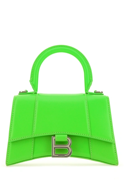 Balenciaga Fluo Green Leather Xs Hourglass Handbag Green  Donna Tu