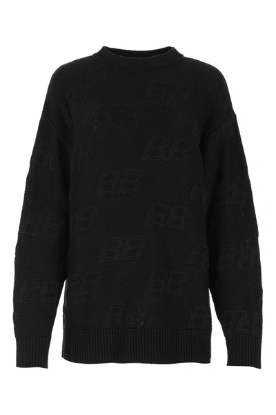 Balenciaga Black Cotton Oversize Sweater Nd  Donna Xs