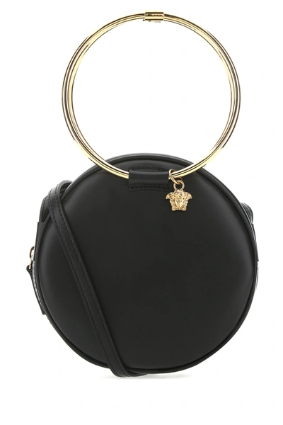 Versace Black Round Leather Cross Body Bag