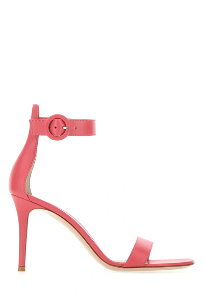 Gianvito Rossi Portofino 85 Leather Sandal In Pink