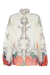 ZIMMERMANN PRINTED COTTON BLEND BLOUSE PRINTED ZIMMERMANN DONNA 2