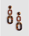 Ann Taylor Tortoiseshell Print Link Drop Earrings In Tortoise Brown