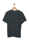 Threads 4 Thought Striped Short Sleeve Henley T-shirt In Gunmetal