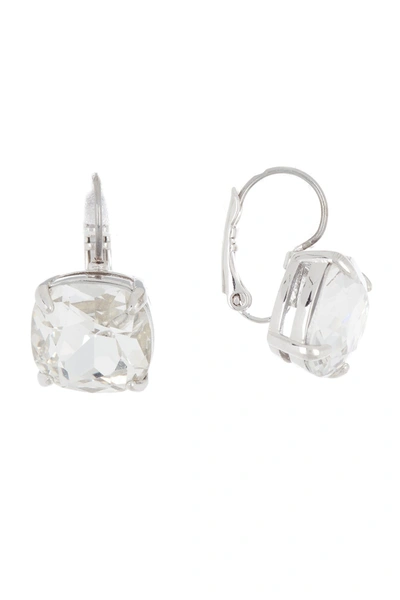 Kate Spade Square Cz Drop Earrings In Clear/slvr