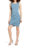 Leith Ruched Bodycon Tank Dress In Blue Stone