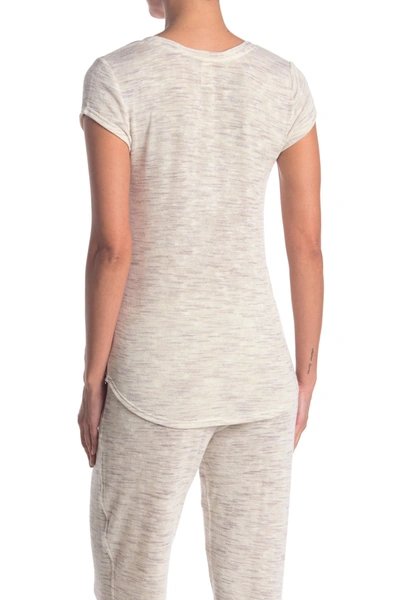 Hue Space Dye Print Scoop Neck Pajama T-shirt In Off White