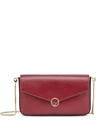FENDI RED LEATHER CROSSBODY WALLET WITH LOGO