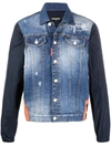 DSQUARED2 CONTRAST-SLEEVE DENIM JACKET