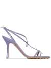 Bottega Veneta Purple Stretch 90 Leather Sandals In Purple