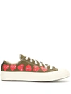 Comme Des Garçons Cdg Play X Converse Unisex Chuck Taylor All Star Multi Heart Low-top Sneakers In Green