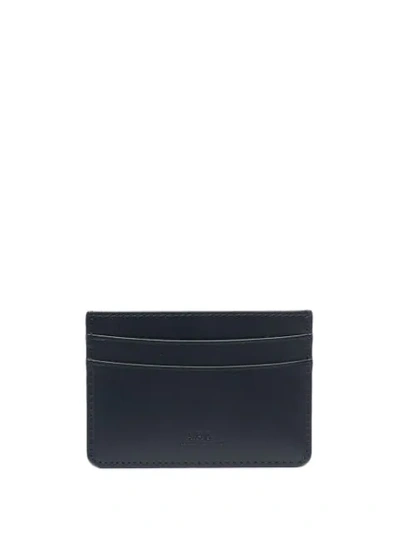 A.p.c. André Embossed Logo Cardholder In Blue