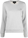 Apc Logo Print Sweatshirt In Grey