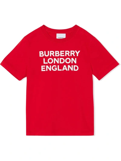 Burberry Teen Logo-print T-shirt In Red