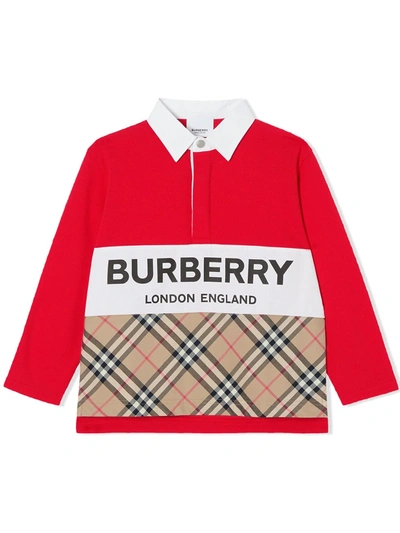 Burberry Check Print Polo Shirt In Multi