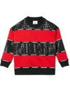 BURBERRY TEEN HOUNDSTOOTH PRINT PANELLED SWEATSHIRT