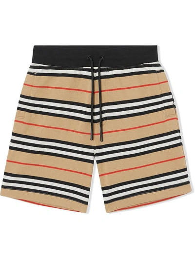 Burberry Teen Icon Stripe Shorts In Neutrals ,black