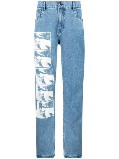 Pleasures Swallow Mid-rise Straight Jeans In Blue