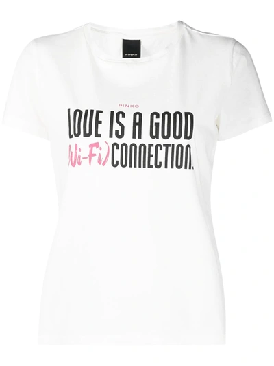 Pinko Neutrale White T-shirt With Lettering