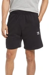 Adidas Originals Essential Logo-embroidered Cotton-jersey Shorts In Black