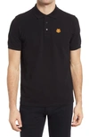 Kenzo Jersey Polo With Logo Patch In Black