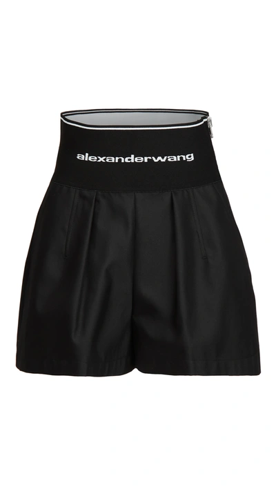 Alexander Wang Women Safari Short With Exposed Zipper And Logo Elastic In Animal Print