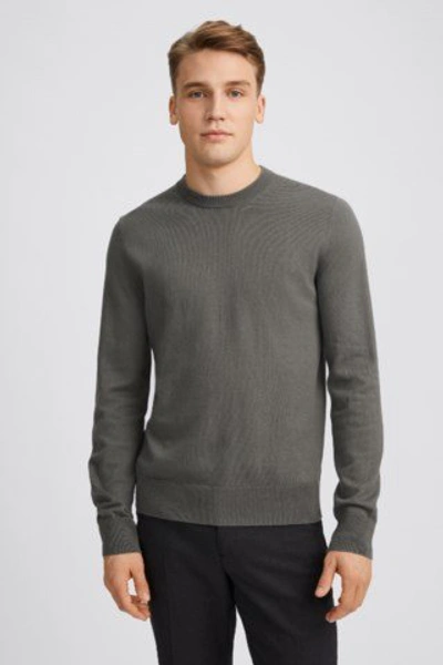 Filippa K Cotton Merino Sweater In Nickel Grey