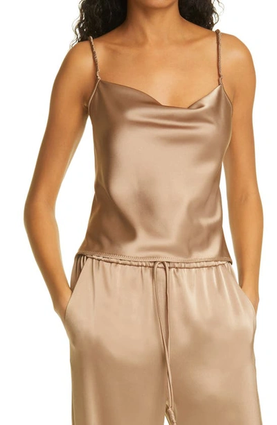 Nanushka Abby Ruched Camisole In Brown