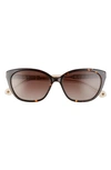 Kate Spade Phillipa 54mm Gradient Cat Eye Sunglasses In Havana Beige/brown Gradient